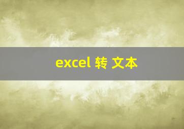 excel 转 文本